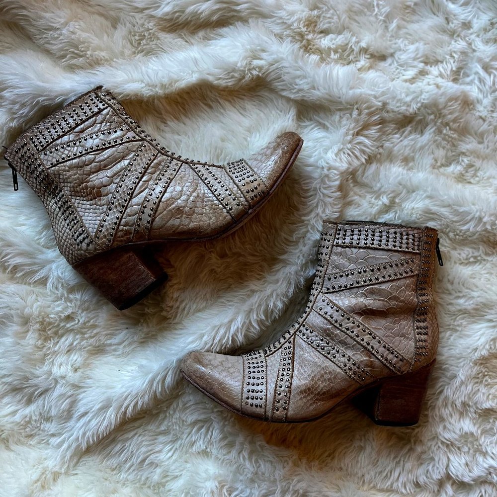 Freebird Nelle Leather Studded Ankle Boots